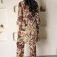 NOZ2TOZ Women Floral Printed Knee Length V Neck Rayon Co-Ords Set - Beige - Swadesiicart