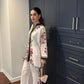 NOZ2TOZ Women's Floral Printed Above Knee Length Co-Ords Set - White - Swadesiicart