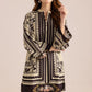 NOZ2TOZ Women Printed Above Knee Length V Neck Co-Ords Set - Black - Swadesiicart
