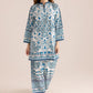 NOZ2TOZ Floral Printed V Neck Long Sleeves Co-Ords Set For Women - Blue - Swadesiicart