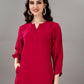 NOZ2TOZ Women's V Neck Knee Length 3/4 Sleeves Solid Rayon Co-Ords Set - Rani - Swadesiicart