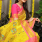 Jyoti Fashion Women's Yellow Banarasi Silk Zari Woven Saree with Blouse | Swadesiicart