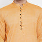 Even Apparels Yellow Rayon Men's Kurta With Band Collar | Swadesiicart