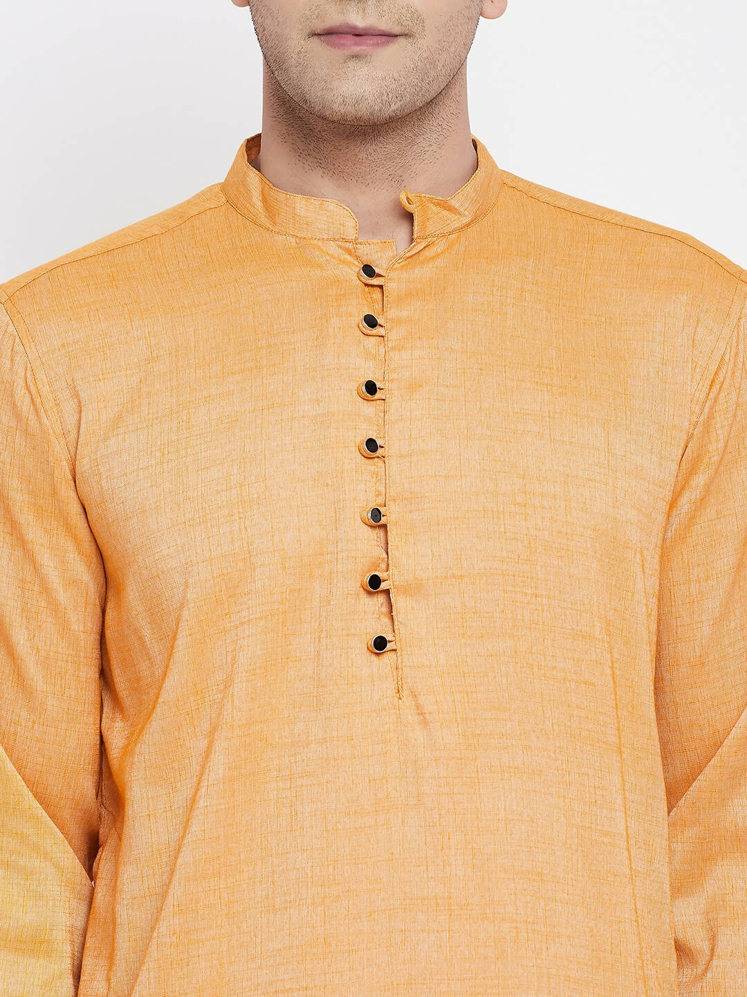 Even Apparels Yellow Rayon Men's Kurta With Band Collar | Swadesiicart