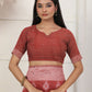 Shree Shyam Fashion Linen Cotton Rust Saree