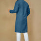 Anaita Teal Embroidered Rayon Straight Kurta