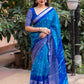 Blue Jute Silk Ethnic Motifs Saree with Unstitched Blouse - Hiral Fashion | Swadesiicart