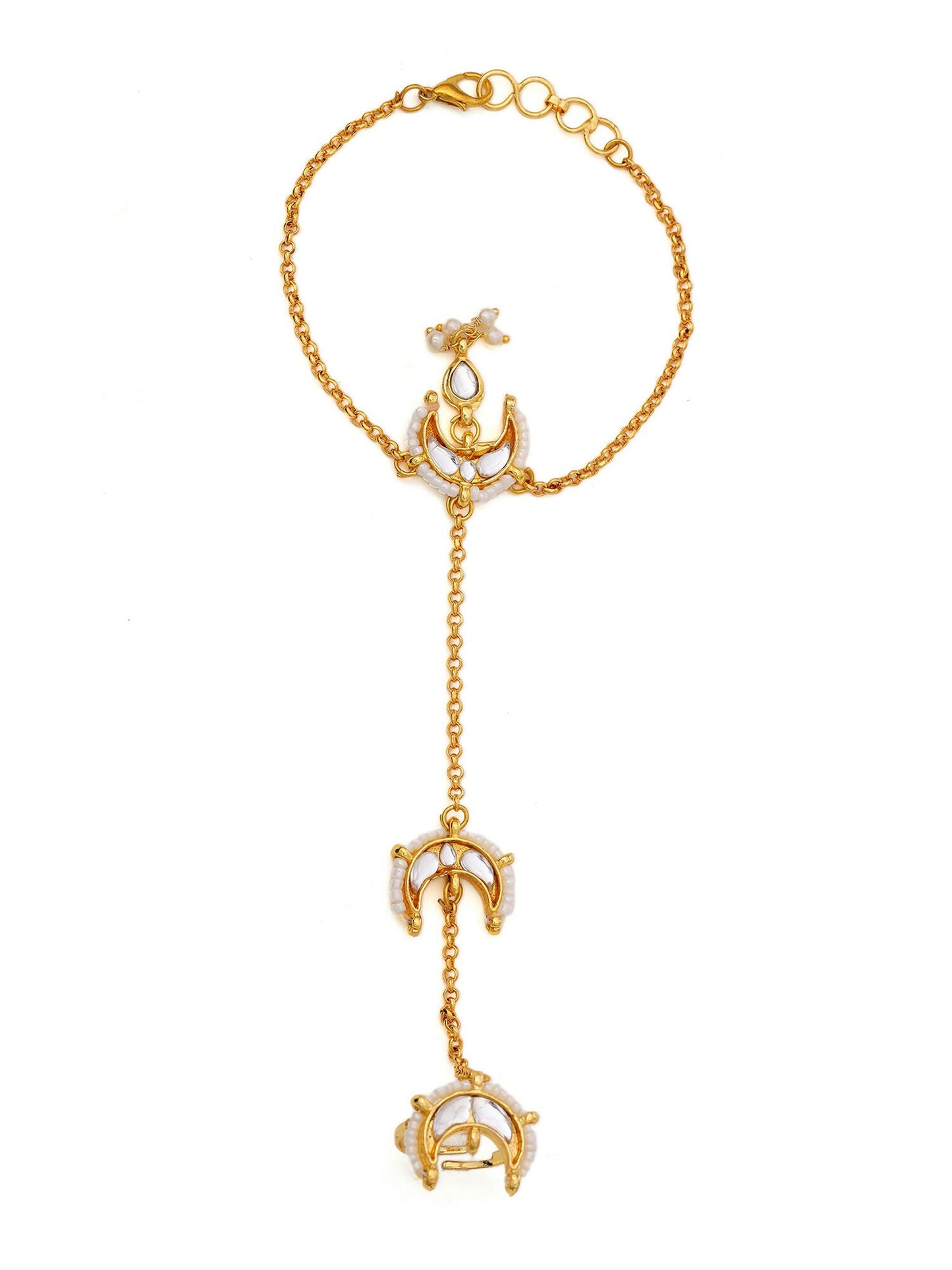Ruby Raang Gold Chand Kundan Haath Phool | Swadesiicart