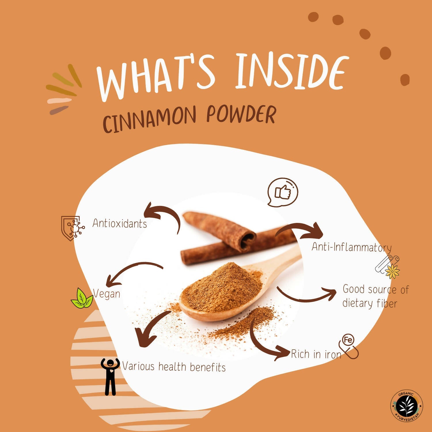 Organic Ayurvedistan Cassia Cinnamon Powder - Swadesiicart