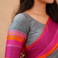 Exclusive Collection Grey Beautiful Khadi Cotton Handloom Saree - Swadesiicart