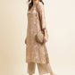 Beige Poly Rayon Floral Printed Straight Kurta - Prasuti