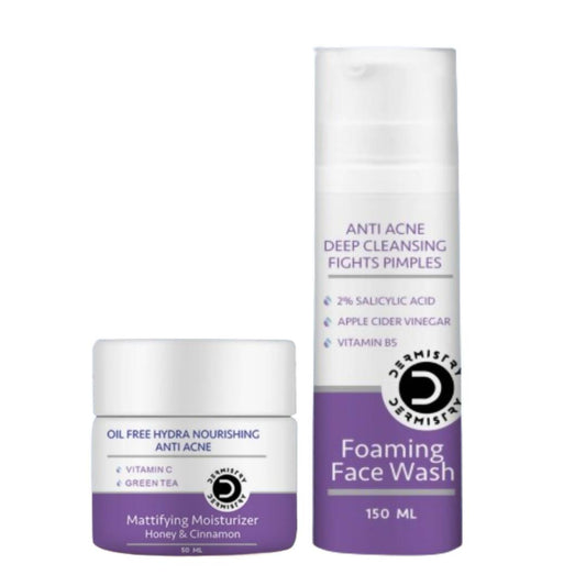 Dermistry Mattifying Moisturizer & Anti Acne Foaming Face Wash - Swadesiicart