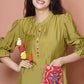 Women Republic Green Art Silk Embroidered Kurta with Afghani Salwar | Swadesiicart