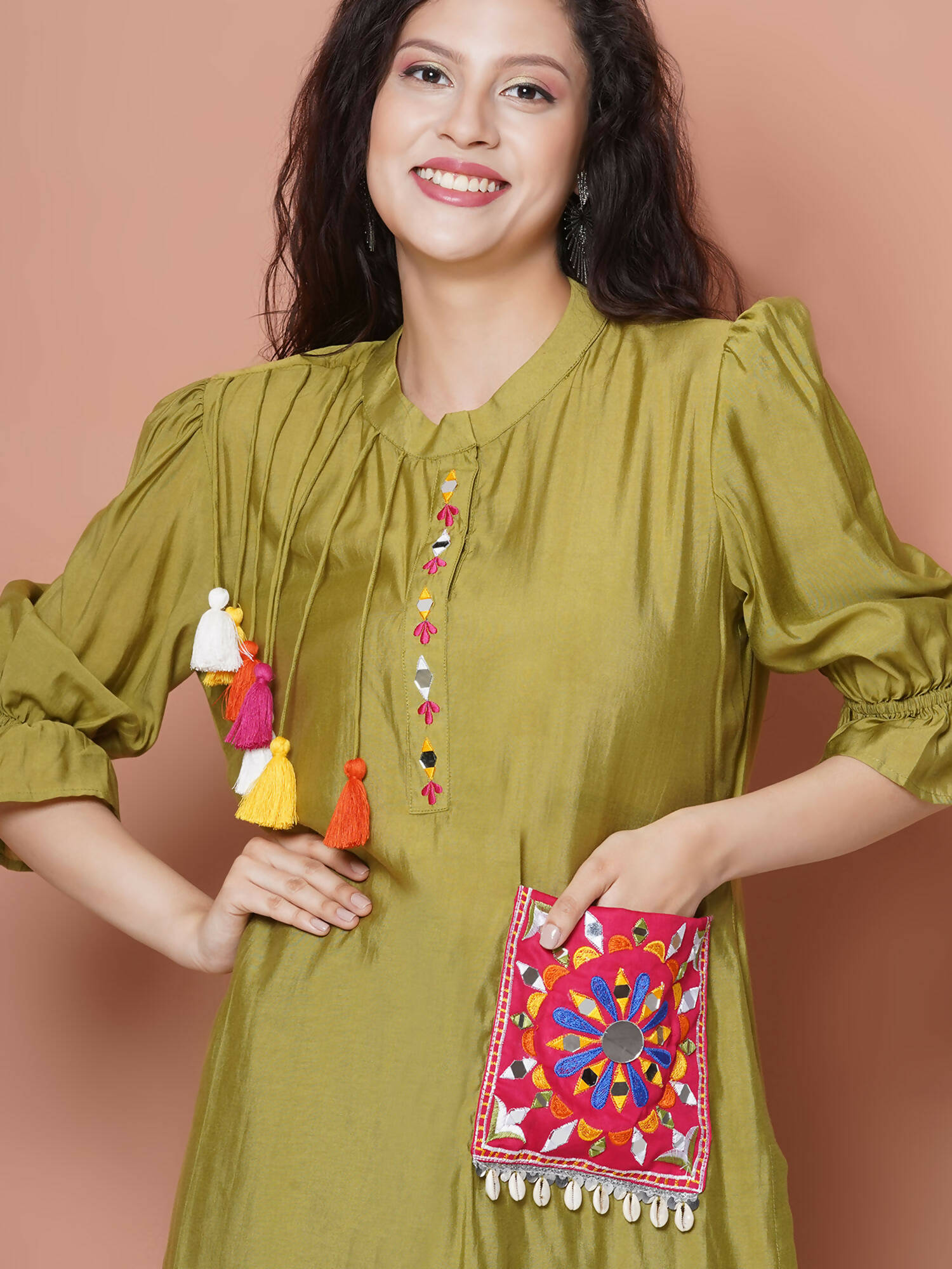 Women Republic Green Art Silk Embroidered Kurta with Afghani Salwar | Swadesiicart