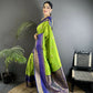Joban Fashion Light Green Banarasi Soft Silk Woven Saree | Swadesiicart