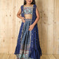 Aayaa Designer Printed Silk Embroidery Kids Lehenga Choli - Blue