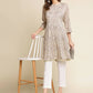 Grey Chiffon Paisley Printed Top - Himanshi - Swadesiicart