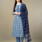 Jyoti Fashion Women's Light Blue Rayon Embroidery & Sequence work Kurta with Trouser & Dupatta | Swadesiicart