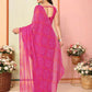 Pink Georgette Designer Printed Ready To Wear Saree - Elite | Swadesiicart