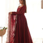 Joban Fashion Maroon Kurta Set Chanderi Sequence Embroidery Work - Swadesiicart