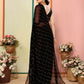 Aafreen Partywear Designer Black Georgette Fancy Saree