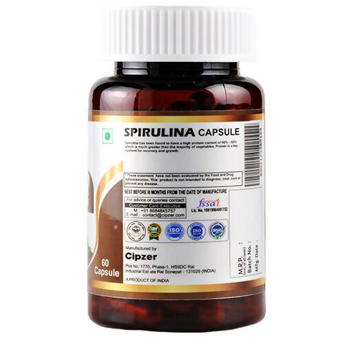 Cipzer Spirulina Capsules - Swadesiicart