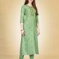 Jyoti Fashion Women's Sea Green Viscose Rayon Embroidered Kurta Pant Set | Swadesiicart