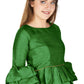 Aastha Fashion Women's Mehendi Art Silk Bell Sleeves attire with Poly Cotton Lining Blouse