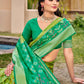 Anaita L Green Silk Saree With Blouse Piece