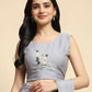 Grey Chiffon Solid Ready to wear Saree with stitched Blouse - Aayan | Swadesiicart