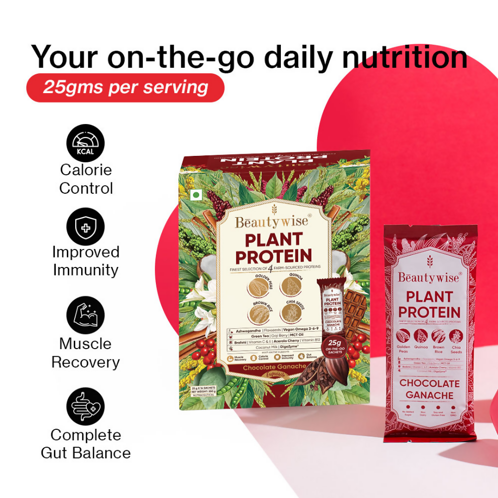 Beautywise Plant Protein Powder - Chocolate Ganache | Swadesiicart