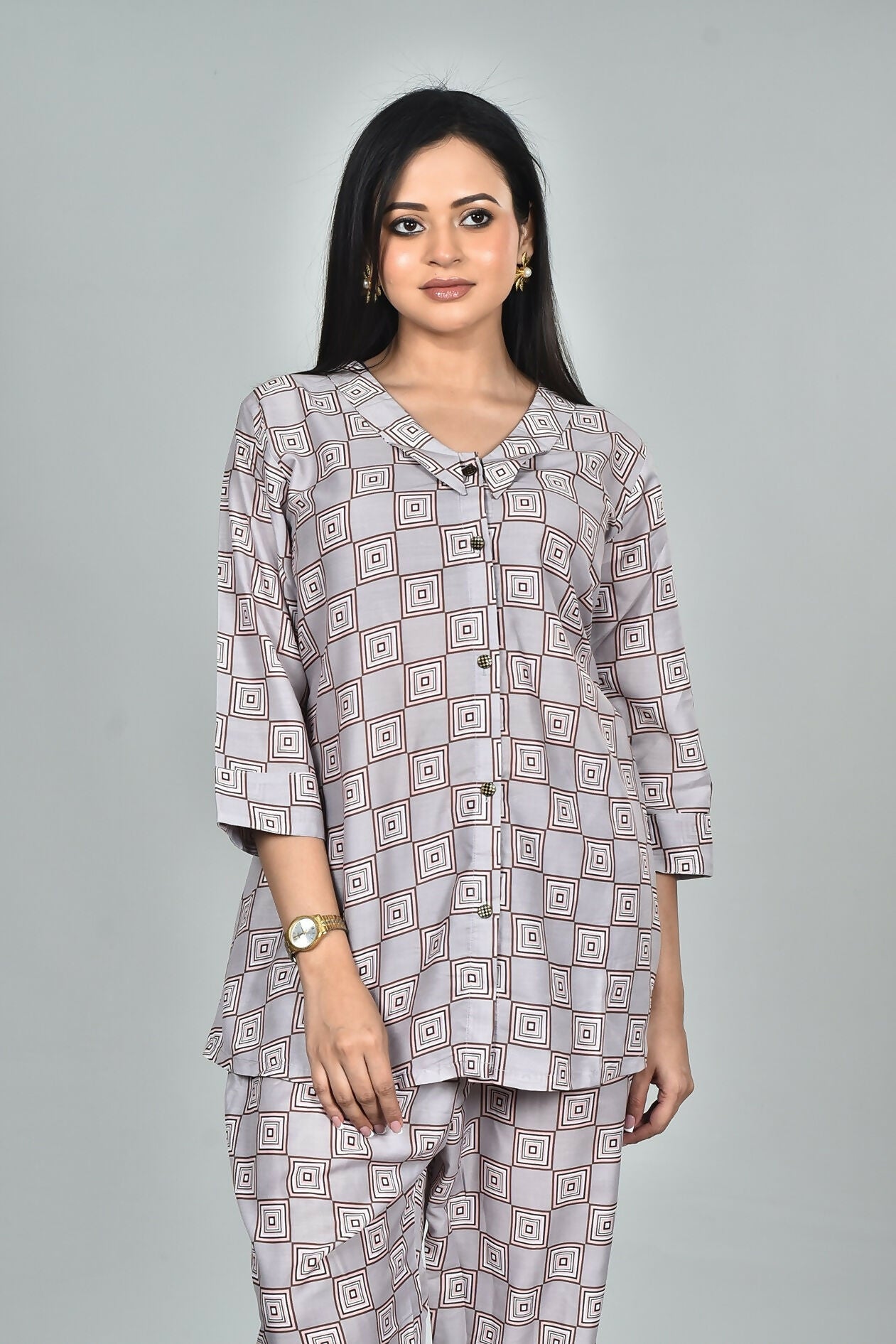 Morchari Digital Print Semi Muslin Co-Ord Set Top & Trouser-Multicolor - Swadesiicart