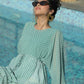Juniper Women Sagegreen Georgette Bandhani High-Low Tunic | Swadesiicart