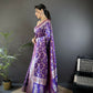 Joban Fashion Purple Meenakari Banarasi Silk Sarees | Swadesiicart