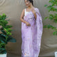 Vamsee Lavender Organza Saree - Swadesiicart