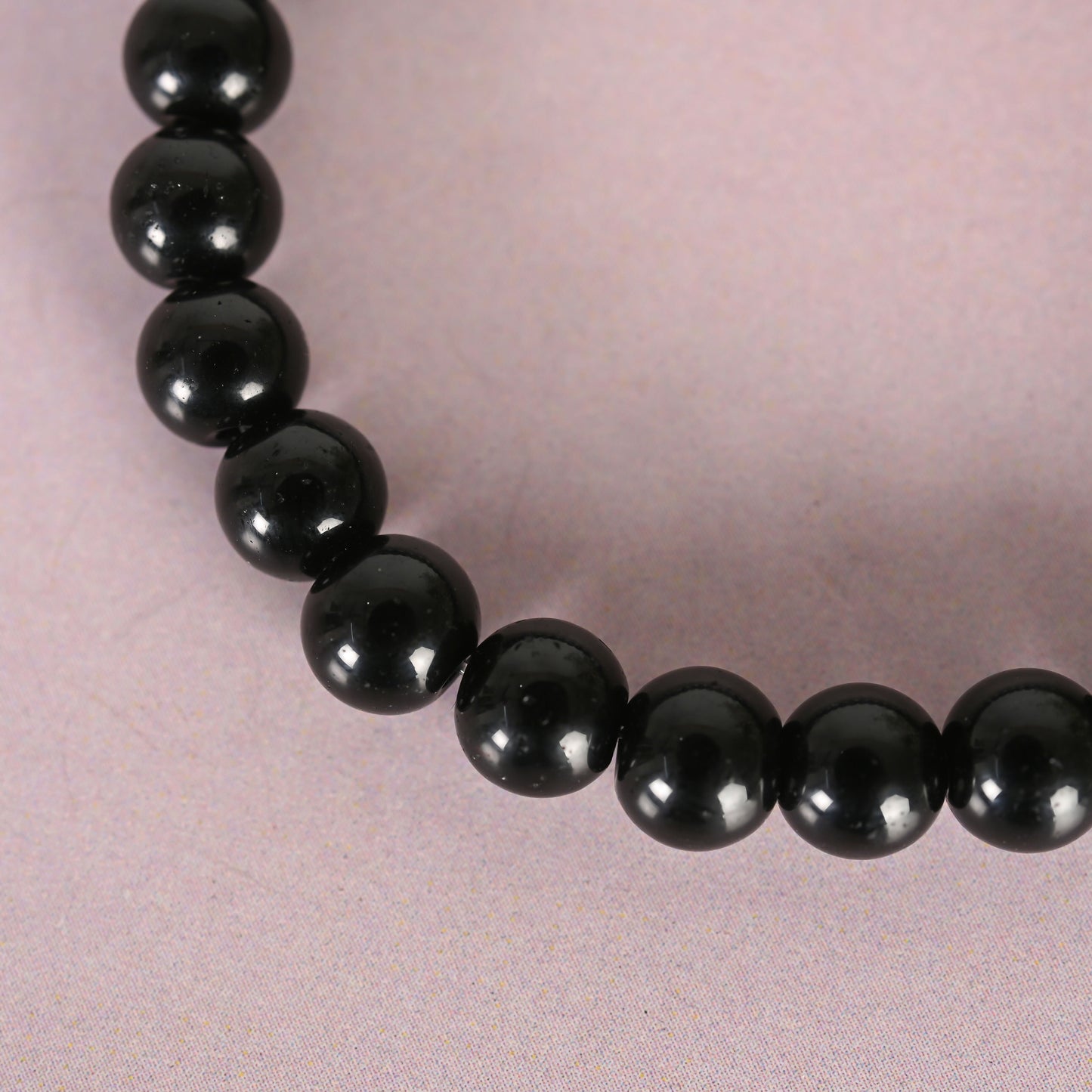 NVR Men & Women Black Marbel Crystal Elasticated Bracelet - Swadesiicart
