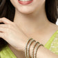 NVR Women's Set Of 4 Gold-Polished Kundan-Studded Traditional Bangles - NR Retail-NVR