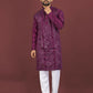 Anaita Purple Embroidered Silk Straight Kurta