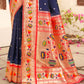 Shree Shyam Fashion Silk Blend Navy Blue Saree