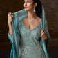 Anaita Blue Real Georgette Stitched Anarkali Suit with Embroidery & Sequence Work