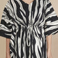 Breathables Women’S Loungewear Kaftan Cotton Black & White Abstract Print Co-Ord Set