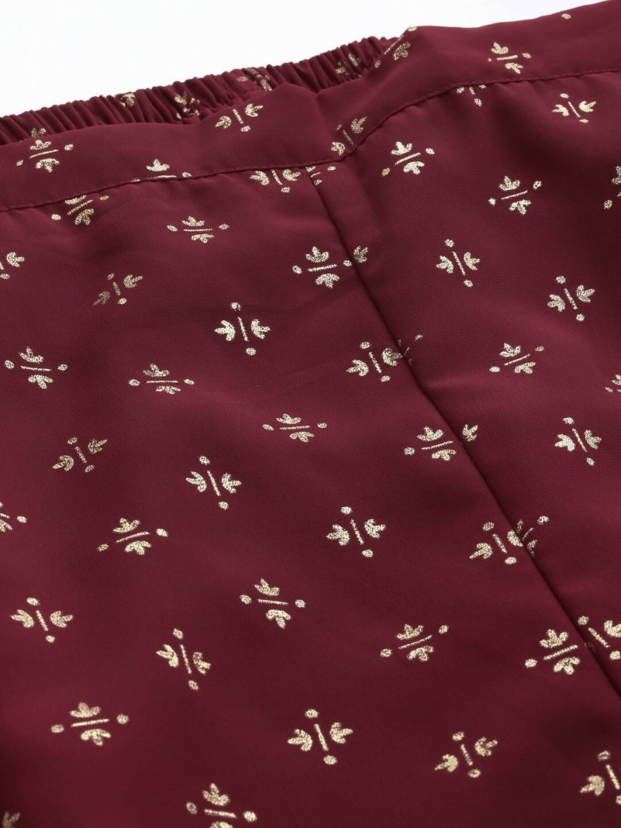 Ahalyaa Women's Traditional Wear Co-ords - Maroon - Swadesiicart