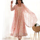 Joban Fashion Peach Kurta Set Organza Sequin Embroidery Work - Swadesiicart