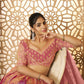 Kesar Fab Pink Banarasi Silk Embroidered Lehenga | Swadesiicart