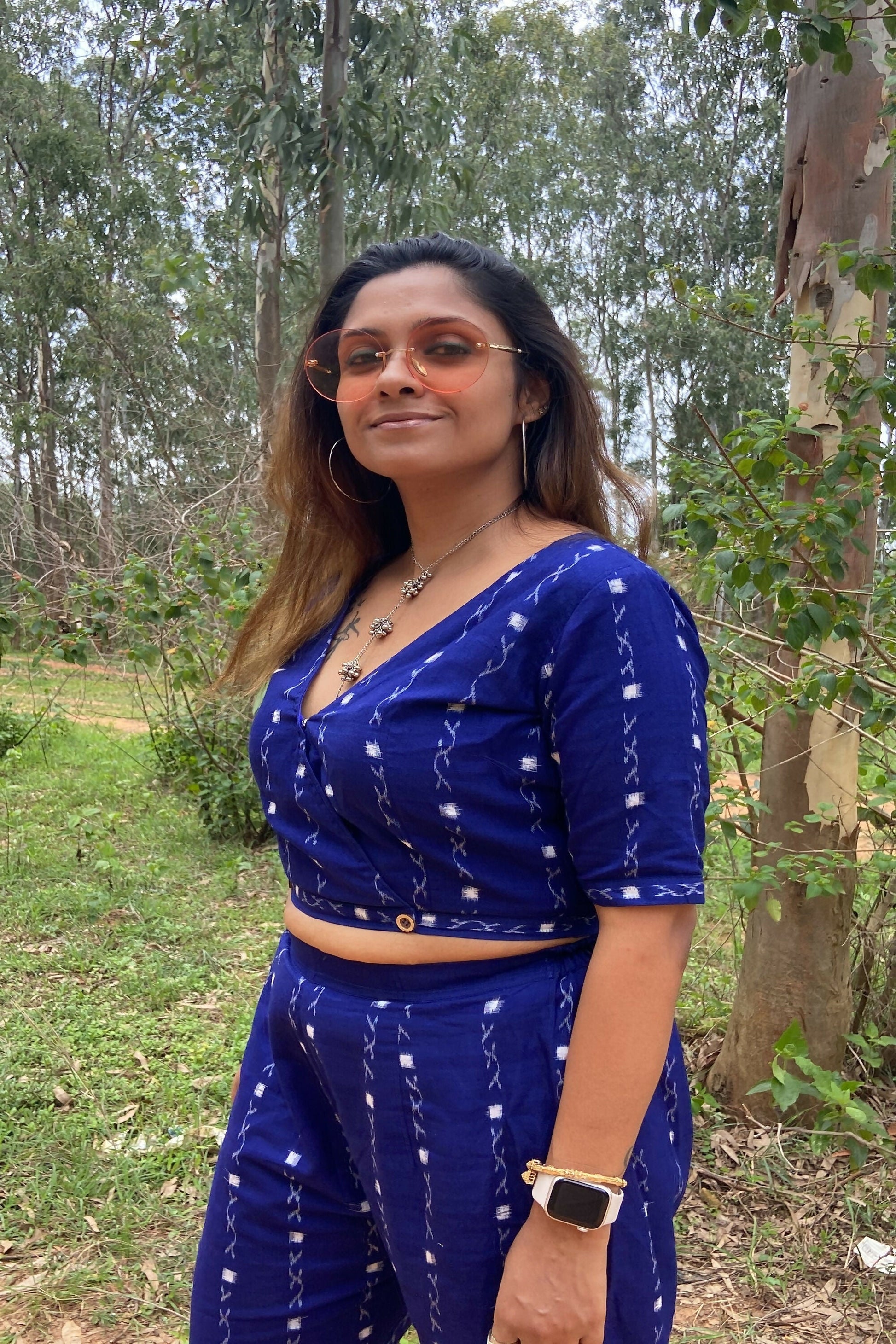 Earthyweaves Nilaranya Sambalpuri Co-ord Set - Swadesiicart