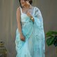 Vamsee Sky Organza Saree - Swadesiicart