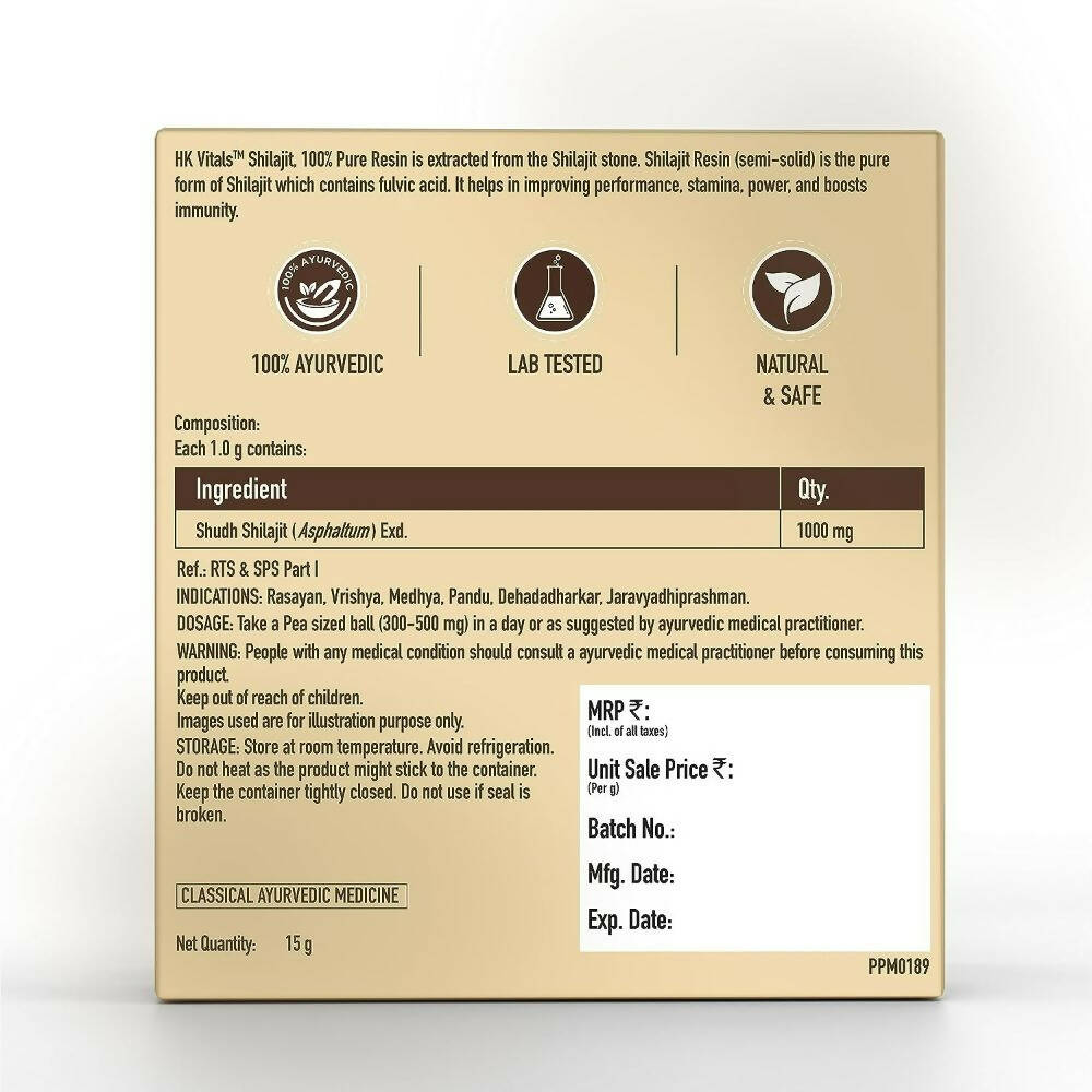 HK Vitals Pure Himalayan Sj Resin - Swadesiicart