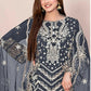 Anaita Grey Faux Georgette Stitched Suit with Embroidery Work