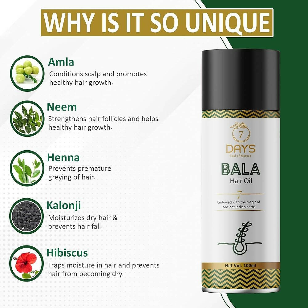 7 Days Bala Hair Oil For Promotes Hair Growth - Swadesiicart