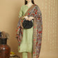 Jyoti Fashion Women's Green Chanderi Silk Elegant Jardoshi Semi Kurta with Trouser & Dupatta | Swadesiicart